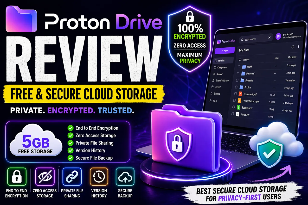 Proton Drive Review 2026: Free Encrypted Cloud Storage | Secure File Backup & Privacy First Drive