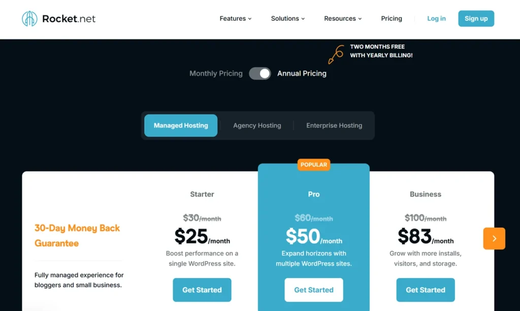 Rocket.net pricing plans explained for beginners 2026