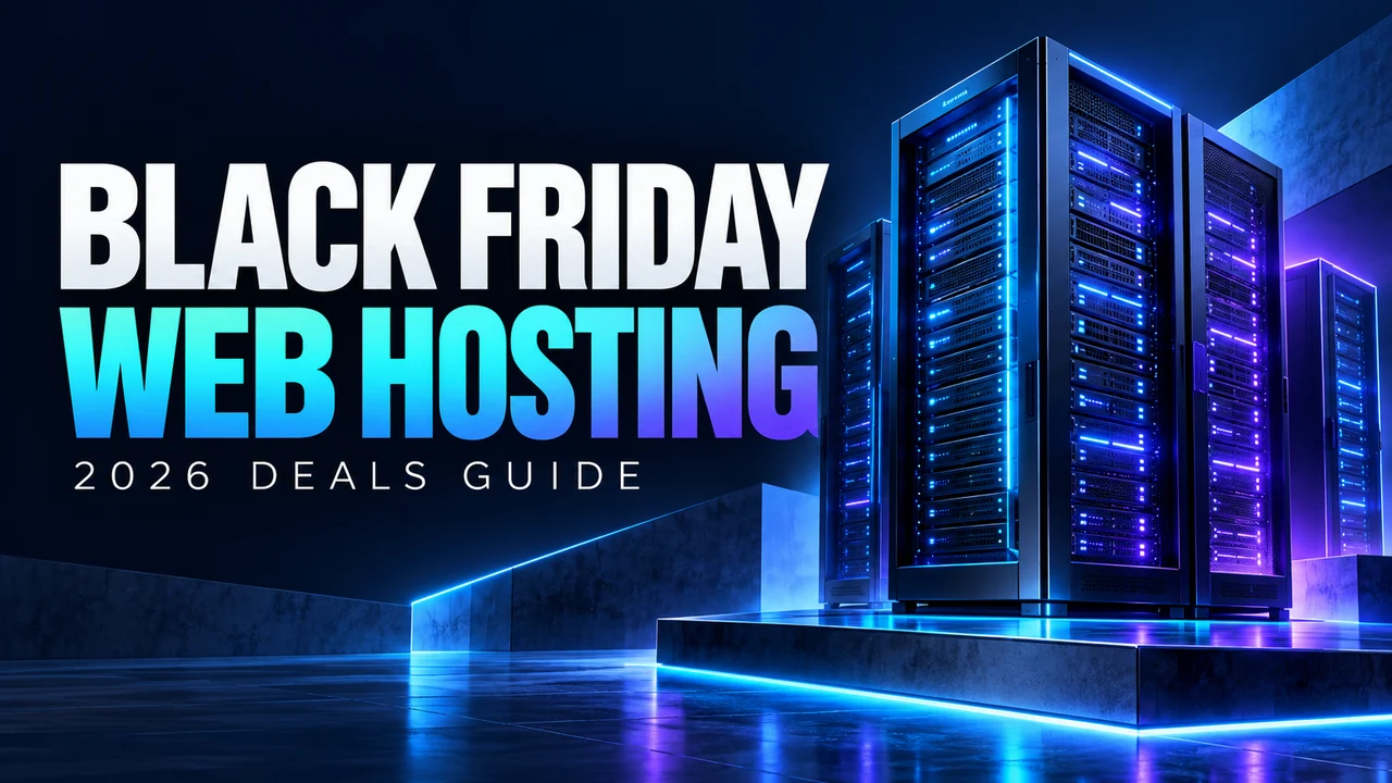 Black Friday web hosting deals 2026 guide with illuminated server racks