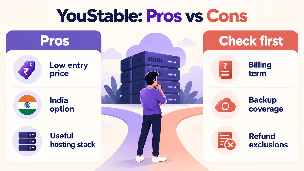 YouStable hosting advantages and buying cautions
